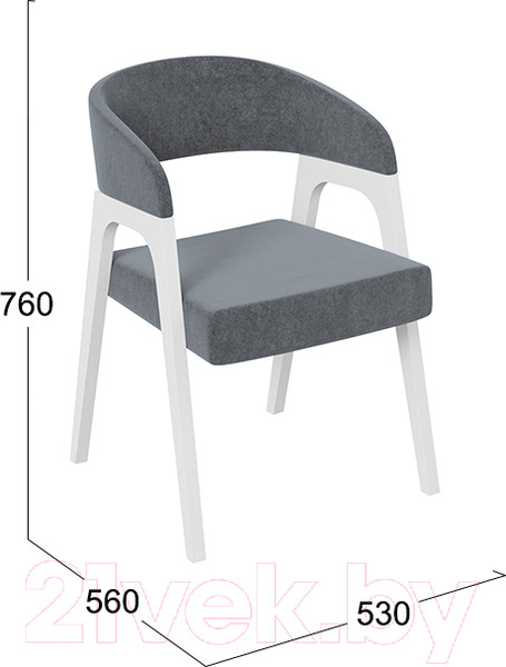 Изображение товара Стул ТриЯ Техас 1 W-101 (белый матовый/ткань 219 велюр Jercy Graphite)