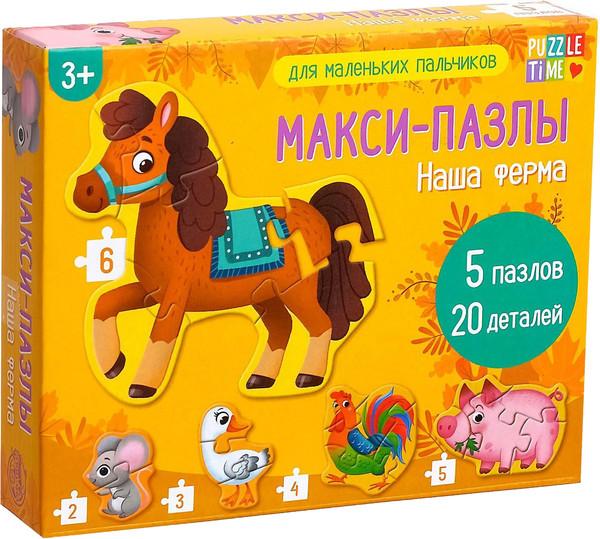 Изображение товара Развивающая игра Puzzle Time Макси-пазлы Наша ферма / 5378743 (20эл)
