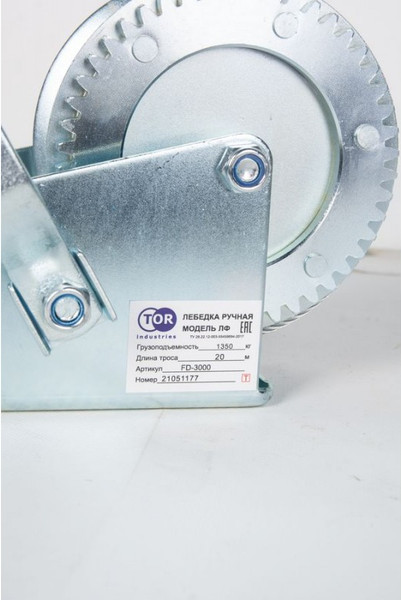 Изображение товара Лебедка ручная TOR ЛФ-3000 1.2 т 20м / 1006143