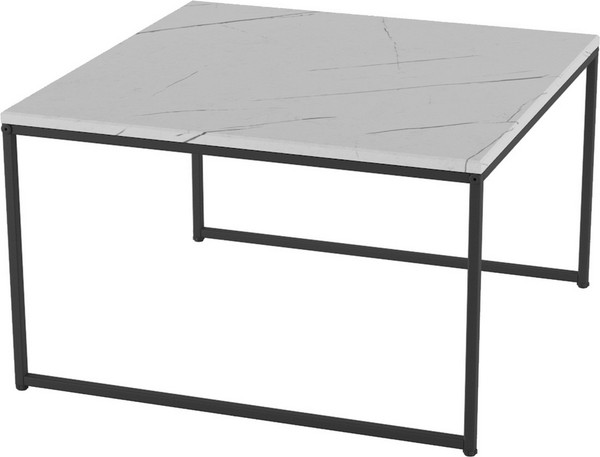 Изображение товара Журнальный столик Мебелик Овер (белый мрамор/черный)