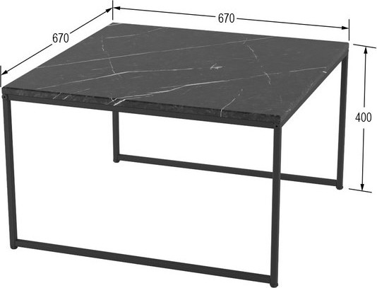 Изображение товара Журнальный столик Мебелик Овер (черный мрамор/черный)