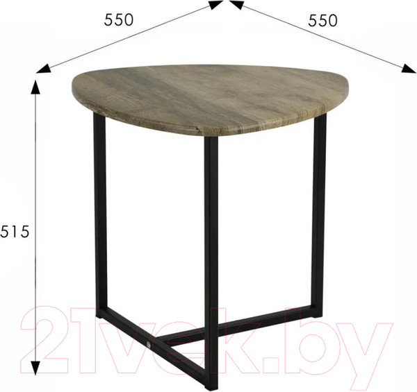 Изображение товара Журнальный столик Мебелик BeautyStyle 11 (дуб крымский состаренный/черный)