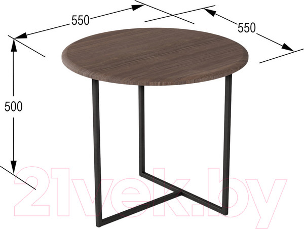 Изображение товара Журнальный столик Мебелик Альбано (акация/черный)