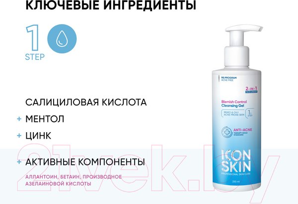 Изображение товара Гель для умывания Icon Skin 2в1 Blemish Control  (250мл)