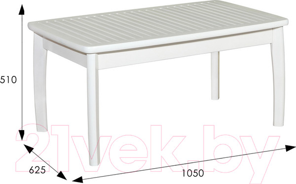 Изображение товара Журнальный столик Мебелик Массив решетка (снег)