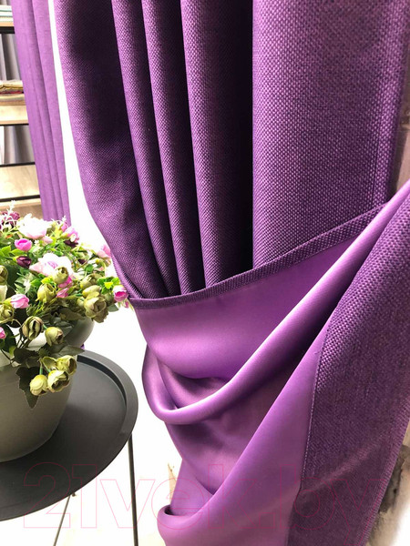 Изображение товара Комплект штор Модный текстиль 06L / 112MT222611 (260x180, 2шт, фиолетовый)