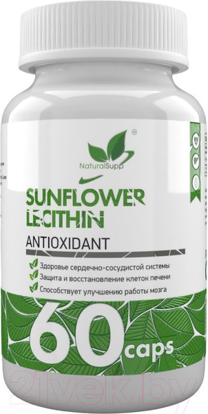 Изображение товара Пищевая добавка NaturalSupp Лецитин + Lecithin Sunflower (60капсул)