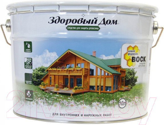 Изображение товара Защитно-декоративный состав Здоровый дом Сосна (10л)