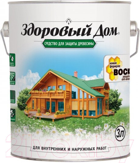 Изображение товара Защитно-декоративный состав Здоровый дом Орегон (3л)