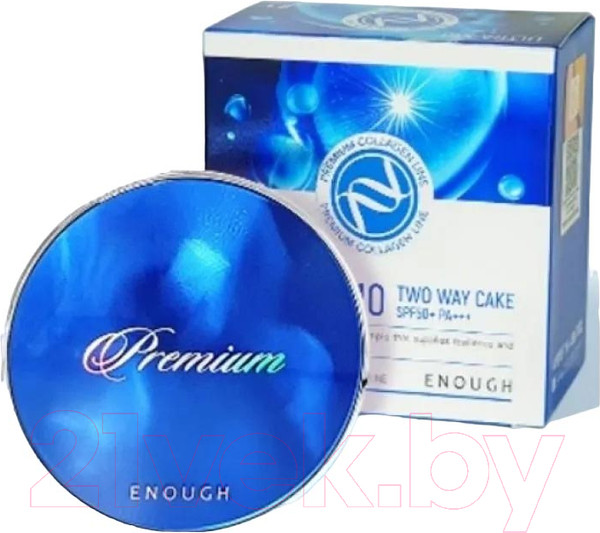 Изображение товара Пудра компактная Enough Ultra X10 Twoway Cake с коллагеном тон 21 (2x11г)