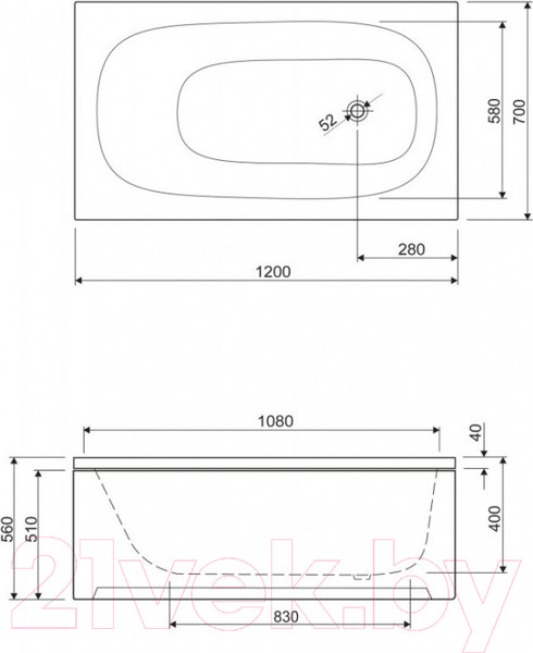 Изображение товара Экран для ванны Cezares ECO-120-SCR-W37