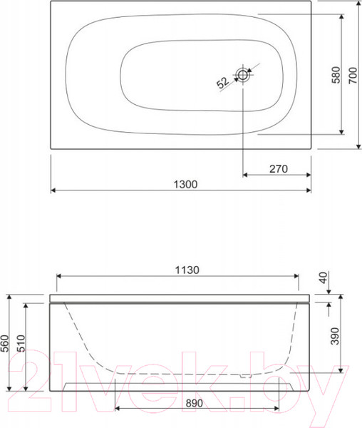 Изображение товара Экран для ванны Cezares ECO-130-SCR-W37