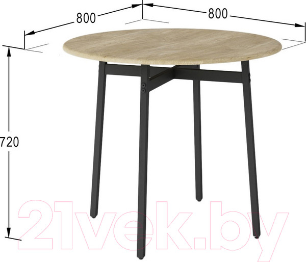 Изображение товара Обеденный стол Мебелик Медисон (дуб сонома)