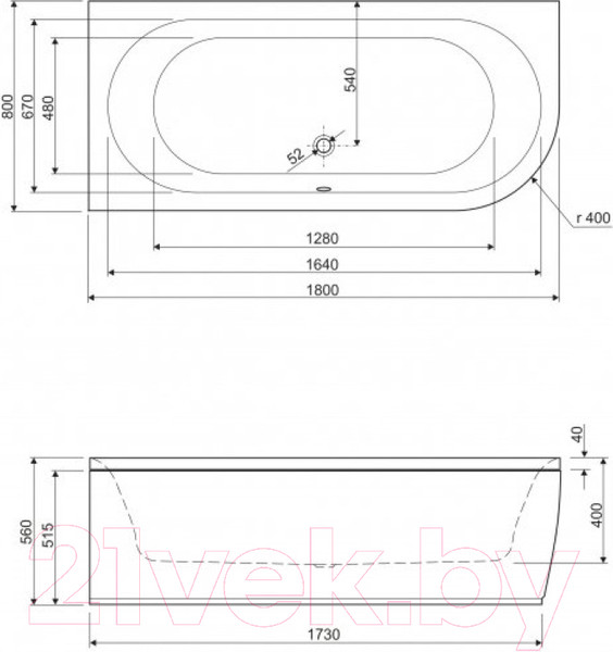 Изображение товара Экран для ванны Cezares Slim CORNER-180-SCR-L-W37