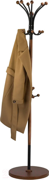 Изображение товара Вешалка для одежды Мебелик Д 1 (черный/средне-коричневый)