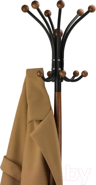 Изображение товара Вешалка для одежды Мебелик Д 1 (черный/средне-коричневый)