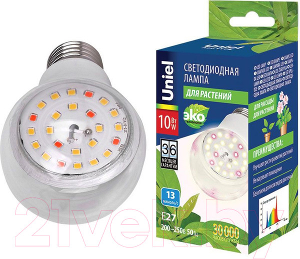 Изображение товара Лампа Uniel LED-A60-10W/SPFB/E27/CL PLP30WH / UL-00007404