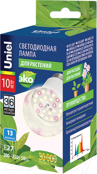 Изображение товара Лампа Uniel LED-A60-10W/SPFB/E27/CL PLP30WH / UL-00007404