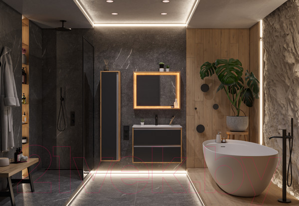 Изображение товара Зеркало ЗОВ Женева 80 / JZLHO764570 (дуб медовый)