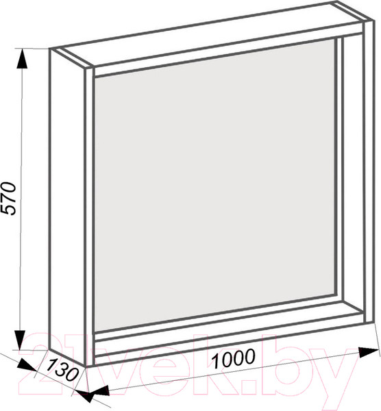 Изображение товара Зеркало ЗОВ Женева 100 / JZLHO960570 (дуб медовый)