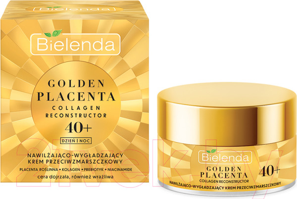 Изображение товара Крем для лица Bielenda Golden Placenta Увлажняющий и разглаживающий против морщин 40+ (50мл)
