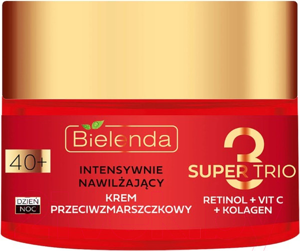 Изображение товара Крем для лица Bielenda Super Trio Retinol+Vit C+Kolagen Против морщин 40+ день/ночь (50мл)