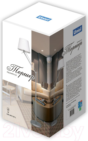 Изображение товара Торшер Uniel ULM-T500 / UL-00010181 (серебряный/белый)