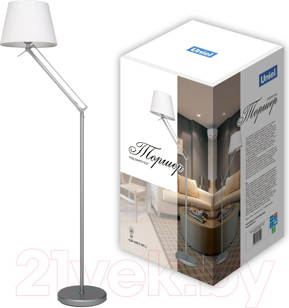 Изображение товара Торшер Uniel ULM-T500 / UL-00010181 (серебряный/белый)