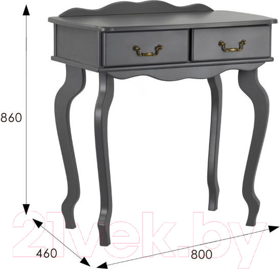 Изображение товара Консольный столик Мебелик Берже 21 (серый графит)