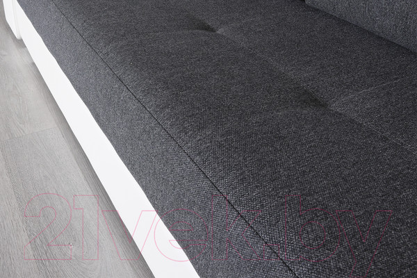 Изображение товара Диван DiArt Бруклин (рогожка/кожзам Ravena Grafit/Marvel White/накладки МДФ крафт)