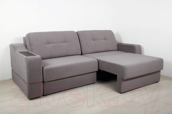 Изображение товара Диван DiArt Оскар 2 секции (велюр Магия 88/накладки МДФ венге)