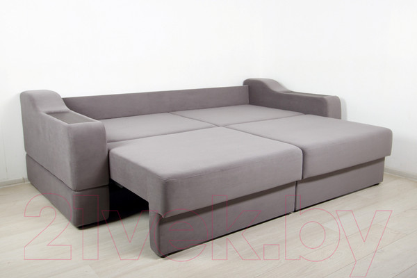 Изображение товара Диван DiArt Оскар 2 секции (велюр Магия 88/накладки МДФ венге)