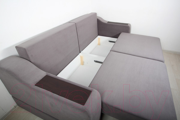 Изображение товара Диван DiArt Оскар 2 секции (велюр Магия 88/накладки МДФ венге)