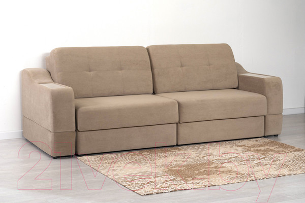 Изображение товара Диван DiArt Оскар 2 секции (велюр Магия 10/накладки МДФ крафт)