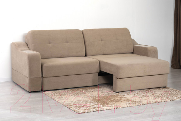 Изображение товара Диван DiArt Оскар 2 секции (велюр Магия 10/накладки МДФ крафт)