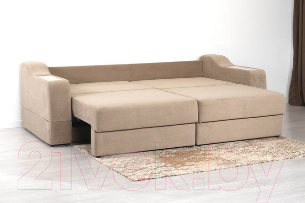 Изображение товара Диван DiArt Оскар 2 секции (велюр Магия 10/накладки МДФ крафт)