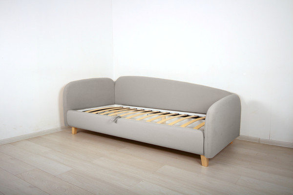 Изображение товара Кровать-тахта DiArt Альба 0.9 левая (велюр Магия 53/ножки светлые)