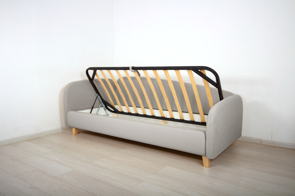 Изображение товара Кровать-тахта DiArt Альба 0.9 левая (велюр Магия 53/ножки светлые)