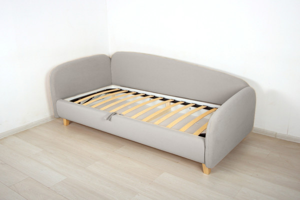 Изображение товара Кровать-тахта DiArt Альба 0.9 левая (велюр Магия 53/ножки светлые)