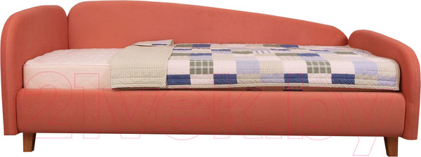 Изображение товара Кровать-тахта DiArt Альба 1.2 левая (велюр Ultra Terra/ножки светлые)