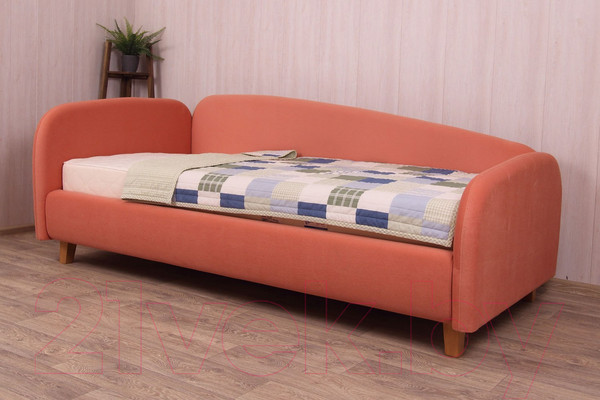 Изображение товара Кровать-тахта DiArt Альба 1.2 левая (велюр Ultra Terra/ножки светлые)