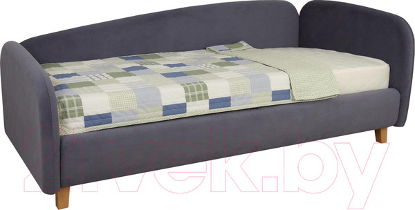 Изображение товара Кровать-тахта DiArt Альба 0.9 правая (велюр Магия 57/ножки светлые)