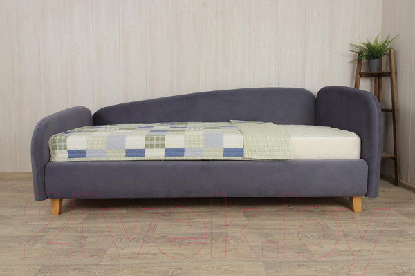 Изображение товара Кровать-тахта DiArt Альба 0.9 правая (велюр Магия 57/ножки светлые)