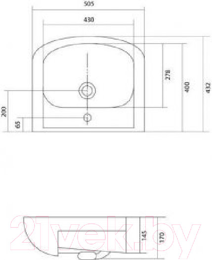 Изображение товара Тумба с умывальником Акватон Панда 50 (1A0537K1PD010)