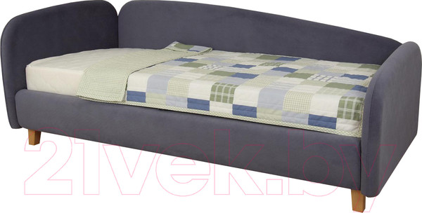 Изображение товара Кровать-тахта DiArt Альба 1.2 левая (велюр Магия 57/ножки светлые)