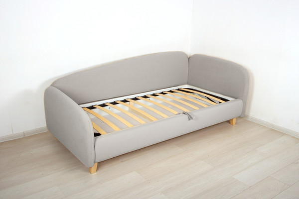 Изображение товара Кровать-тахта DiArt Альба 1.2 правая (велюр Магия 53/ножки светлые)