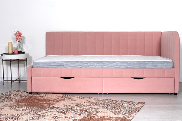 Изображение товара Кровать-тахта DiArt София правая (велюр Ultra Rose)