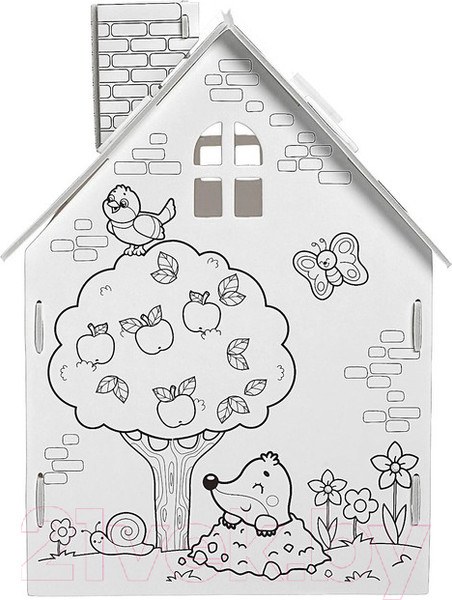 Изображение товара Кукольный домик Zabiaka Домик-раскраска. Веселые зверята / 4104776