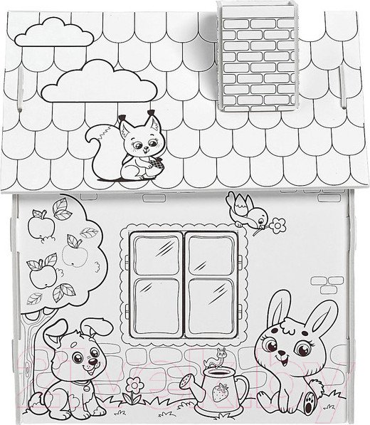 Изображение товара Кукольный домик Zabiaka Домик-раскраска. Веселые зверята / 4104776