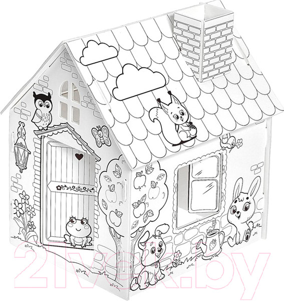 Изображение товара Кукольный домик Zabiaka Домик-раскраска. Веселые зверята / 4104776